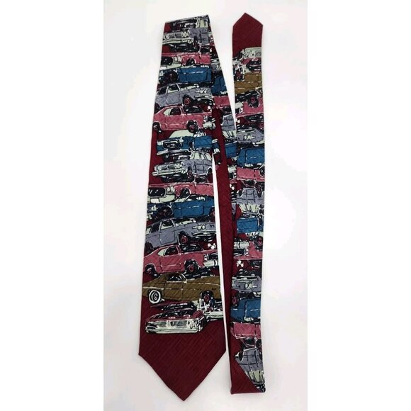 Vintage Donato Wreck O Llection No. 007 Salesman Neck Tie 57"x4" Classic Cars - Picture 1 of 9